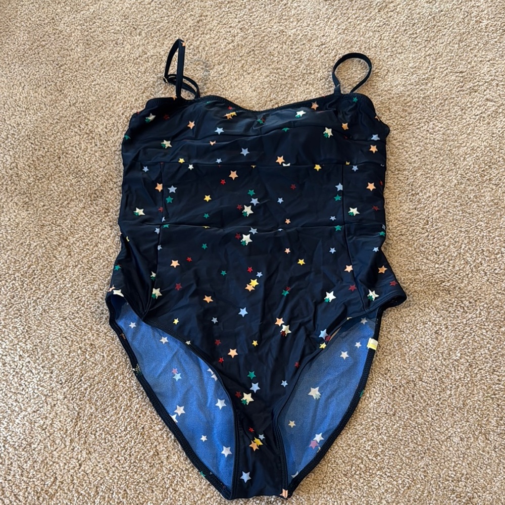 Star Patterned Black Swimsuit